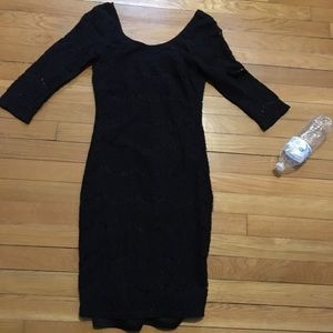 Black lace tight dress